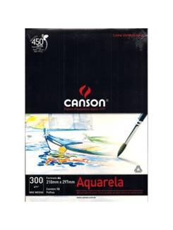 BLOCO AQUARELA A4 12FL - 300G - BRANCO - PCT 10 - CANSON
