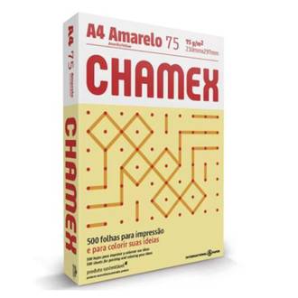 PAPEL CHAMEX COLOR 75G 500FLS - AMARELO - CX 10 - CHAMEX