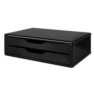SUPORTE P/ MONITOR 13" A 27" - C/ 2 GAVETAS - BLK PIANO - UN - SOUZA