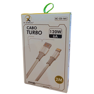 CABO USB - LIGHTNING 2M - 120W - XC-CD-141 - BRANCO - UN - X-CELL