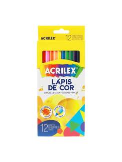 LAPIS DE COR HEXAGONAL 12 CORES - C/12 - CX 06 - ACRILEX