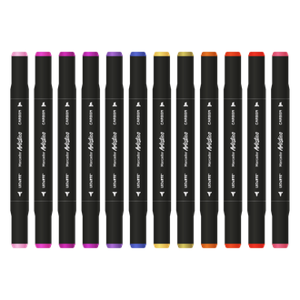 CANETA MARCADOR P/ COLORIR 24 CORES - PONTA DUPLA - 10629 - UN - LEO ARTE