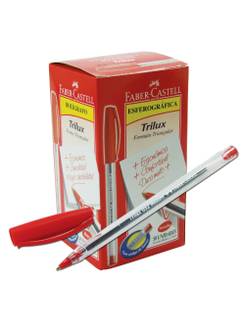 CANETA TRILUX 032 1,0MM - VERMELHO - CX 50 - FABER