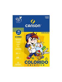 PAPEL CRIATIVO A4 32FL - 80G - 8 CORES  - UN - CANSON