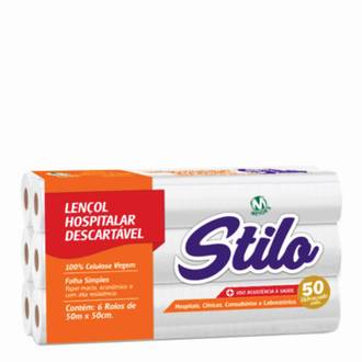 LENCOL HOSPITAL 50MX50CM C/6 - 100% CELULOSE - BRANCO - UN - MEYORS