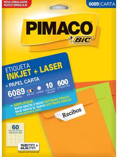 ETIQ INKJET/LASER CARTA 10FL - 6089 - 16X44 - UN - PIMACO