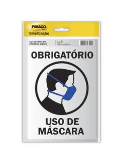 ETIQUETA ADESIVA C/2 USO DE MASCARA OBRIGATORIO - 14X19 - UN - PIMACO
