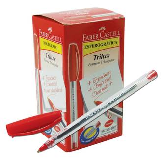 CANETA TRILUX 032 1,0MM - VERMELHO - CX 50 - FABER