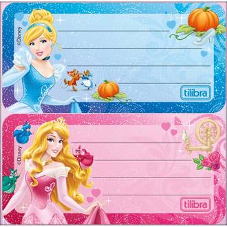 ETIQUETA ADESIVA ESCOLAR  - PRINCESAS - UN - TILIBRA