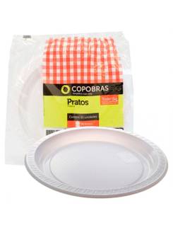 PRATO DESCARTAVEL C/10 PS - 21 CM - REDONDO - BRANCO - UN - COPOBRAS
