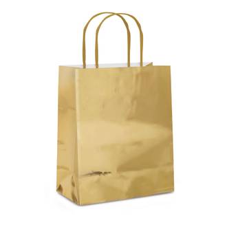 SACOLA DE PAPEL METAL FOSCO SORTIDO-14000629 - 32x26,5x13 G - UN - CROMUS