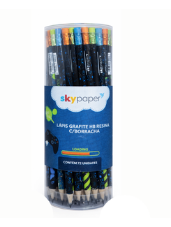 LAPIS PRETO HB GAMER C/BORRACHA - GM1202 - DPL 72 - SKYPAPER