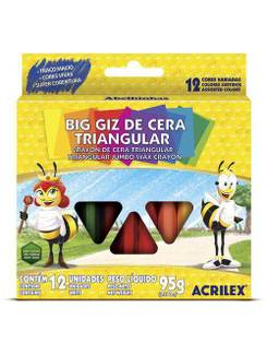 BIG GIZ DE CERA TRIANGULAR 12 CORES - 09312 - UN - ACRILEX
