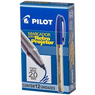 MARCADOR PARA RETRO-PROJETOR 2.0MM - AZUL - CX 12 - PILOT