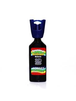 TINTA DIMENSIONAL BRILLIA 35ML 12112  - PRETO - CX 06 - ACRILEX