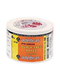 FITA DUPLA FACE DE PAPEL 18X30 - 410 - BRANCA - PCT 4 - ADELBRAS