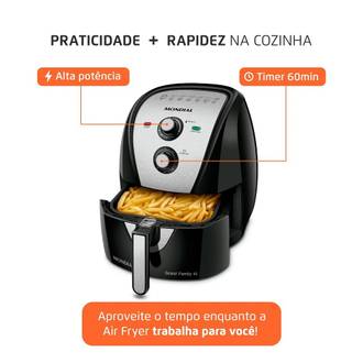 FRITADEIRA AIR FRYER 6L AFN-60-BI 127V - PRETO/INOX - UN - MONDIAL