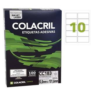 ETIQ INKJET/LASER CARTA 100FL - CC183 - 50X101 - UN - COLACRIL