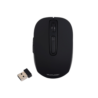 MOUSE S/FIO USB RECARREGAVEL MO277 - PRETO - UN - MULTILASER