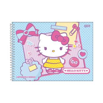 CADERNO DESENHO CAPA DURA 80FLS - ESPIRAL - 72983-26 - HELLO KITTY - PCT 4 - JANDAIA