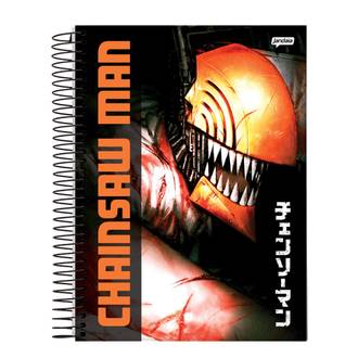 CADERNO UNIV CAPA DURA 10X1 160FLS - CHAINSAW MAN - UN - JANDAIA