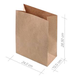SACO DE PAPEL KRAFT PARDO  - 28,5x24x12 - PCT 50 - CROMUS