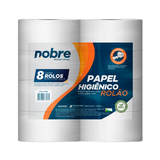 PAPEL HIGIENICO NOBRE C/8 300M - 100% CELULOSE - 59876 - UN - NOBRE