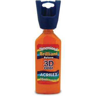 TINTA DIMENSIONAL BRILLIA 35ML 12112  - LARANJA - CX 06 - ACRILEX