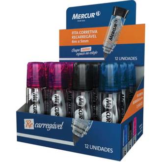 FITA CORRETIVA RECARREGAVEL 5MM X 6M - CX 12 - MERCUR