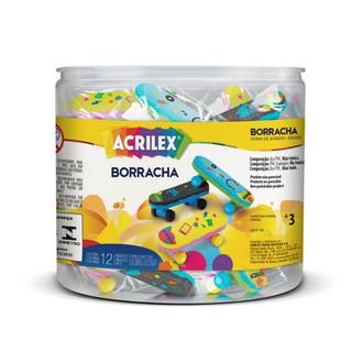 BORRACHA SKATE SORTIDA - CX 12 - ACRILEX
