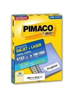 ETIQ INKJET/LASER CARTA 100FL - 6182 - 33X101 - UN - PIMACO
