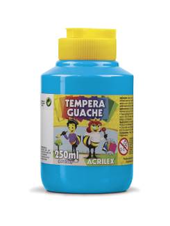 TINTA GUACHE 250ML  - AZUL CELESTE - UN - ACRILEX