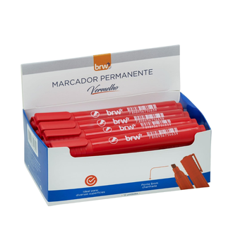 MARCADOR PINCEL PERMANENTE RECARREGAVEL - VERMELHO - CX 12 - BRW