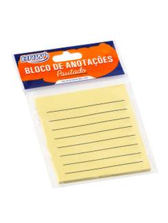BLOCO ADESIVO ANOTACOES PAUTAD 50F - 76X76 - BA7652 - AMARELO - UN - BRW