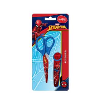 TESOURA ESCOLAR C/PROTETOR HOMEM ARANHA - 13CM - 16080 - UN - MOLIN