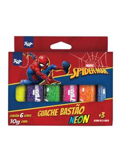 TINTA GUACHE BASTAO NEON 10ML C/6 CORES - HOMEM ARANH - 4763 - UN - DAC