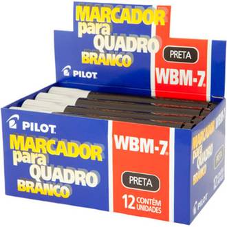 MARCADOR PINCEL QUADRO BRANCO WBM-7 - PRETO - CX 12 - PILOT