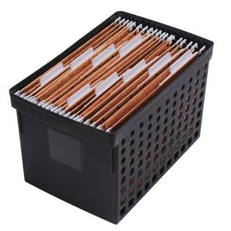 CAIXA ARQUIVO LARGO C/ FURO SEM TAMPA - PRETO - UN - ORDENE