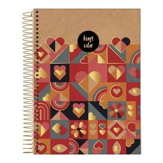 CADERNO COLEGIAL CAPA DURA 1X1 80FLS - 72923-26 - KRAFT COLOR - PCT 4 - JANDAIA