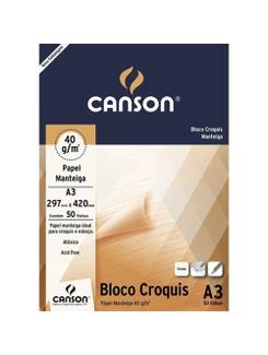 BLOCO CROQUIS A3 50FL - 40G - UN - CANSON