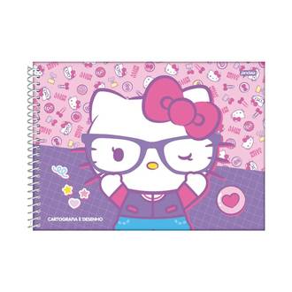 CADERNO DESENHO CAPA DURA 80FLS - ESPIRAL - 72983-26 - HELLO KITTY - UN - JANDAIA