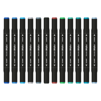 CANETA MARCADOR P/ COLORIR 24 CORES - PONTA DUPLA - 10629 - UN - LEO ARTE