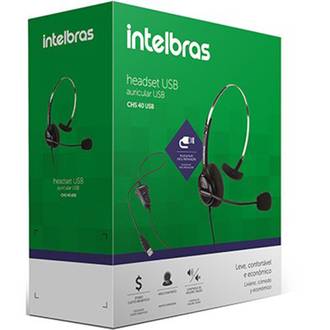 HEADSET CHS 40 USB 4010041 - PRETO - UN - INTELBRAS