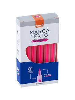 MARCA TEXTO DASHLIGHT  - ROSA - CX 12 - BRW