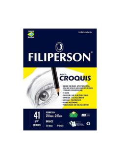 BLOCO CROQUIS A4 50FL - 41G - 01651 - BRANCO - UN - FILIPERSON