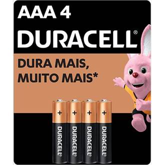 PILHA ALCALINA AAA PALITO COM 4 UNIDADES - UN - DURACELL