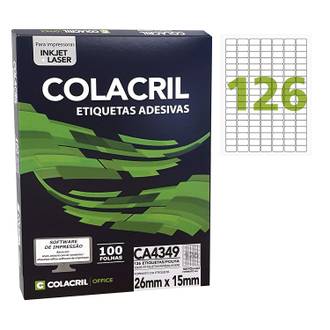 ETIQUETA INKJET/LASER A4 100FL - CA4349 - 15X26 - UN - COLACRIL