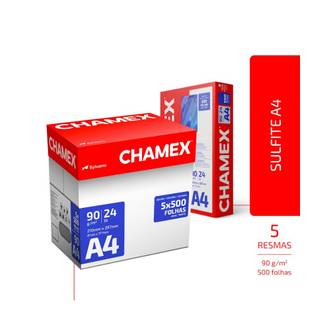PAPEL CHAMEX 90G 500FLS - A4 - CX 5 - CHAMEX
