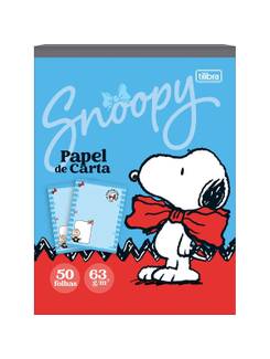 CADERNO COLADO PAPEL CARTA 50FLS - 395447 - SNOOPY - UN - TILIBRA