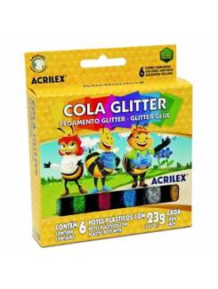 COLA COLORIDA C/GLITER 6 CORES 23G CADA - UN - ACRILEX